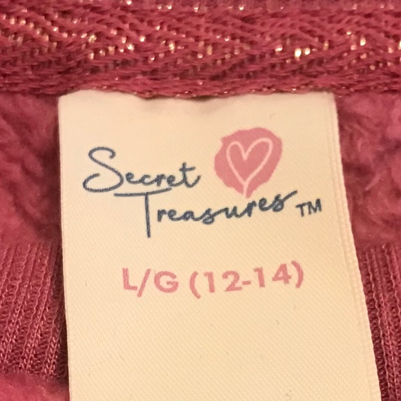 Fluffy! Secret Treasures long sleeved pink crewneck “stay warm” sweatshirt (L) - Picture 4 of 15